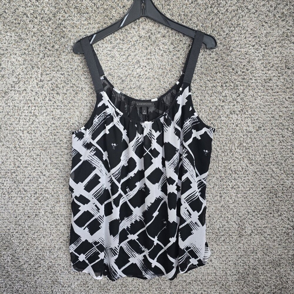 Lane Bryant Top Womens Plus 24 Black Camisole Sleeveless Adjustable Strap Ladies